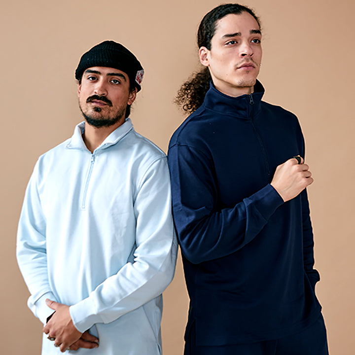 Men's Loose Fit Quarter Zip Fleece Pullover Sweatshirt