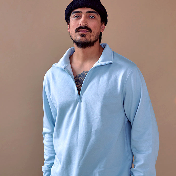 Men's Loose Fit Quarter Zip Fleece Pullover Sweatshirt