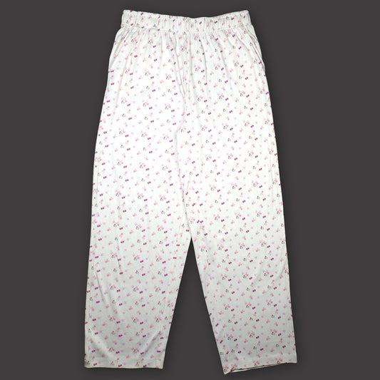 Women's Regular Fit  100% Soft Cotton Pointelle Rib 3 Pocket Printed Pajamas